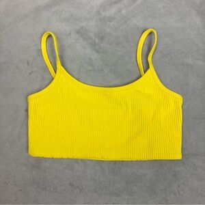 New Year of Ours Yellow Ribbed Sports Bralette S